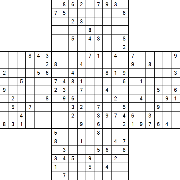 Cross Sudoku - Hard