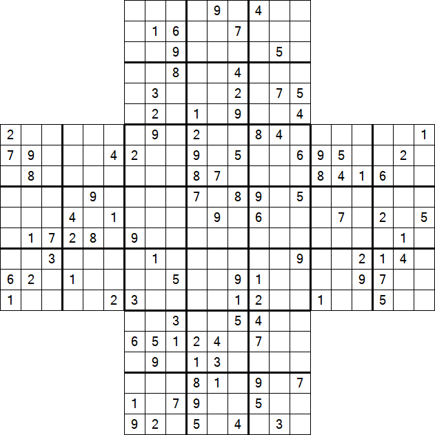 Cross Sudoku - Hard