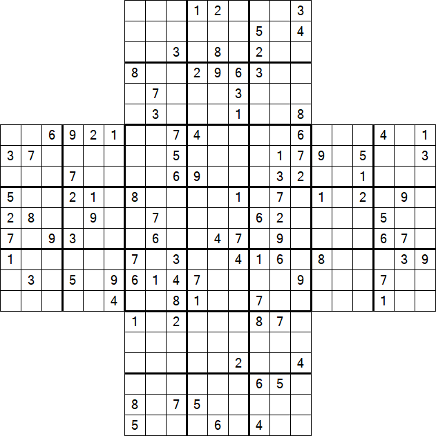 Cross Sudoku - Difficile