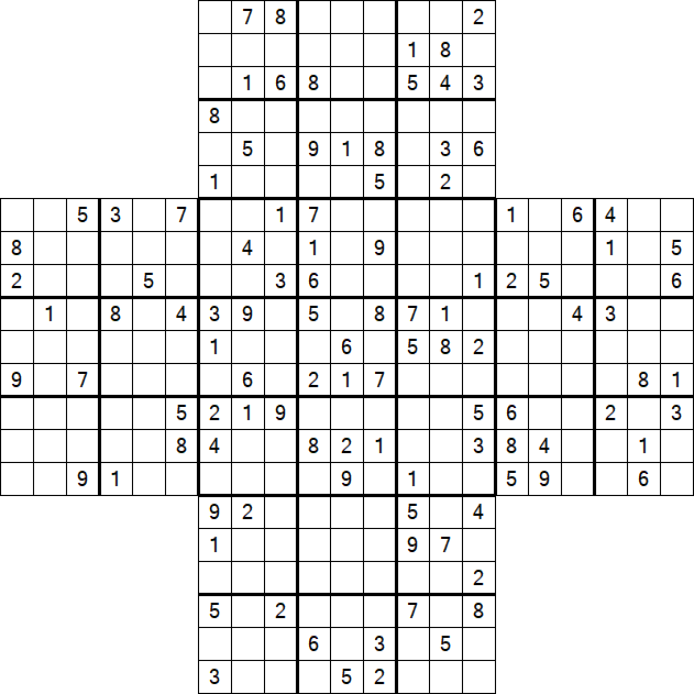 Cross Sudoku - Difícil