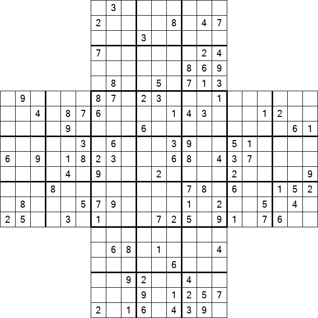 Cross Sudoku - Difícil