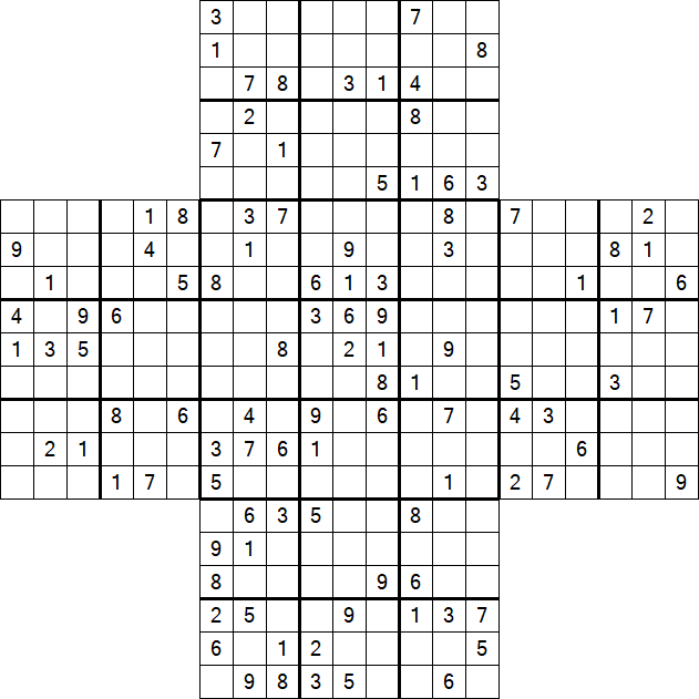 Cross Sudoku - Difícil