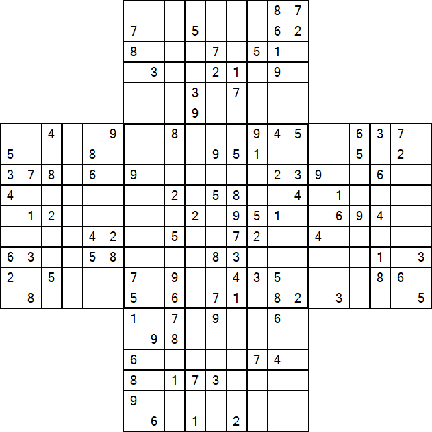 Cross Sudoku - Hard