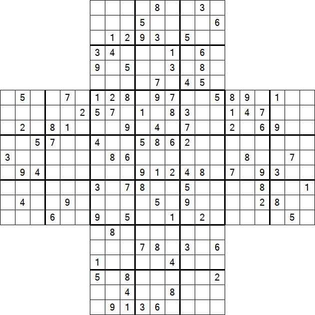 Cross Sudoku - Difícil