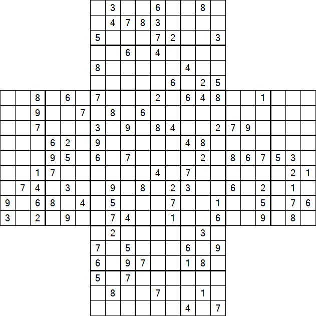 Cross Sudoku - Difícil