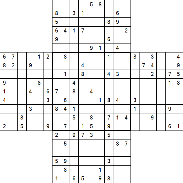 Cross Sudoku - Difícil