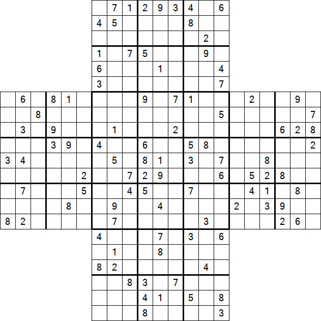 Cross Sudoku - Difícil
