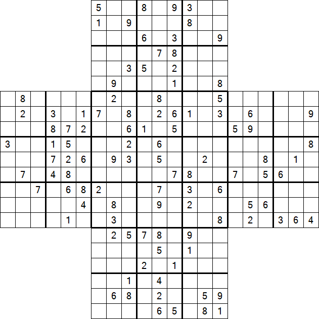 Cross Sudoku - Difícil