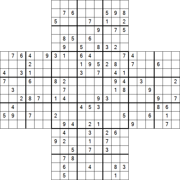 Cross Sudoku - Hard