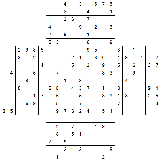 Cross Sudoku - Difícil