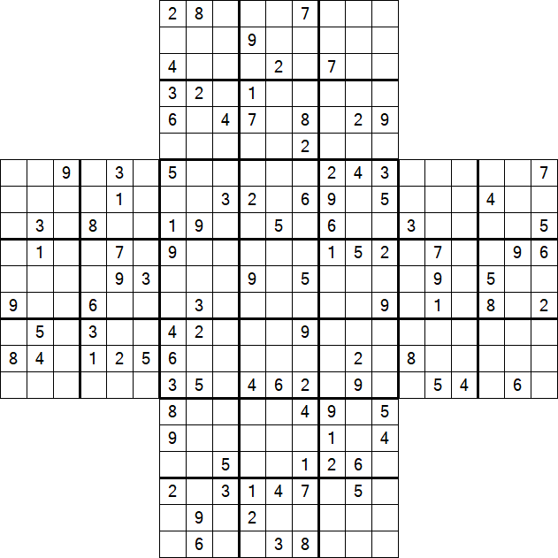 Cross Sudoku - Difícil