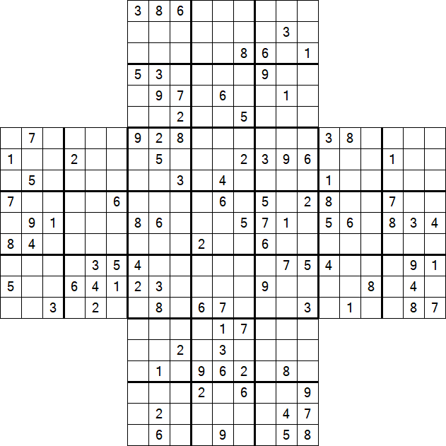 Cross Sudoku - Difícil