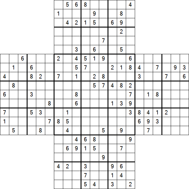 Cross Sudoku - Hard