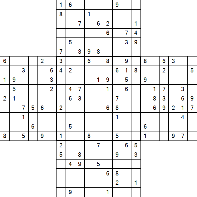 Cross Sudoku - Difícil