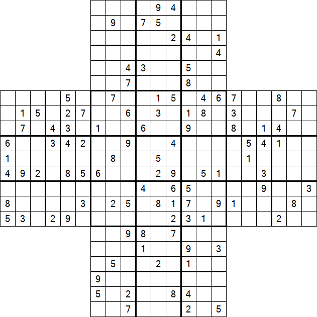 Cross Sudoku - Difícil
