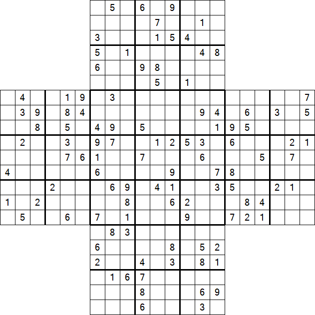 Cross Sudoku - Difícil