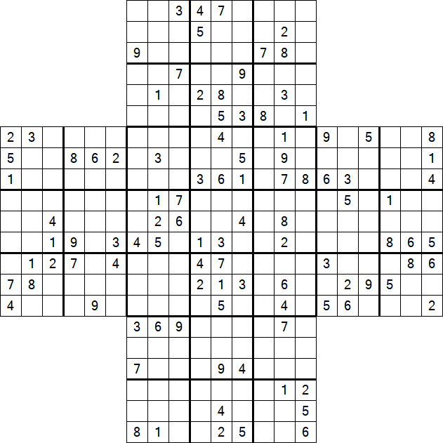 Cross Sudoku - Difícil