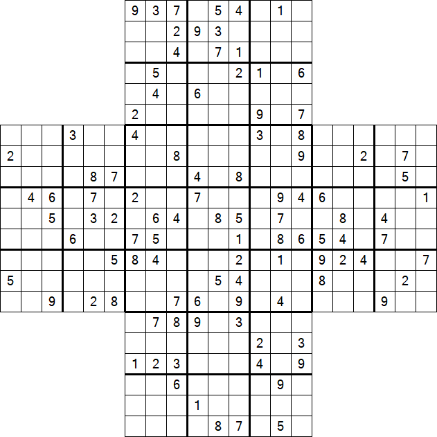 Cross Sudoku - Difícil