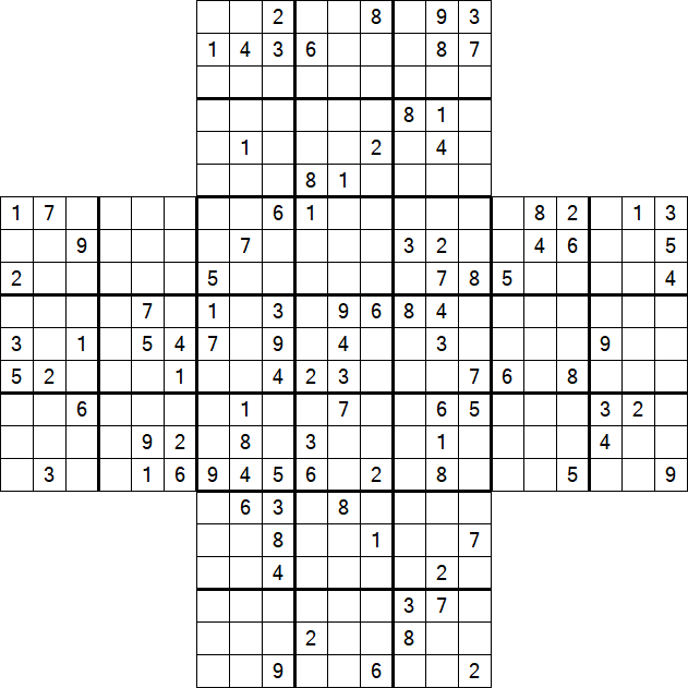 Cross Sudoku - Hard