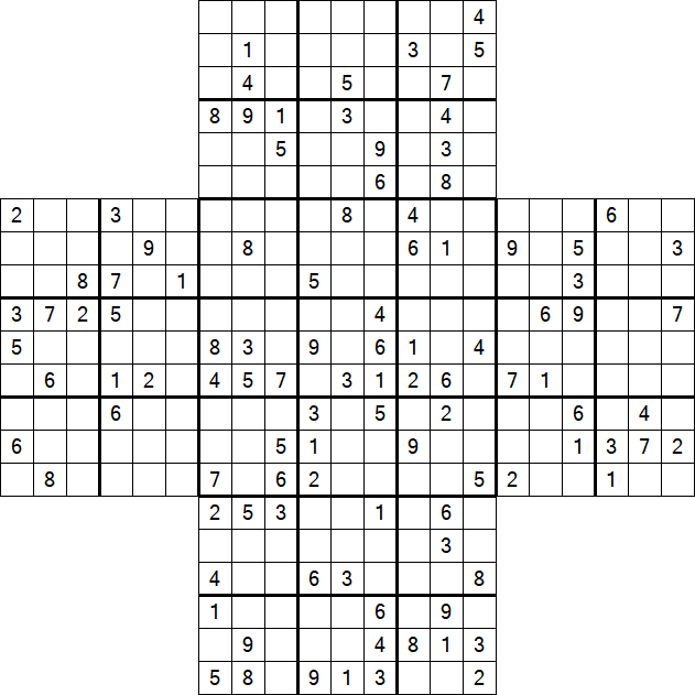 Cross Sudoku - Difícil