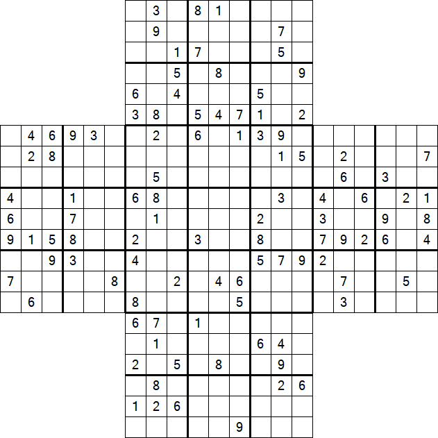 Cross Sudoku - Hard