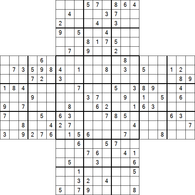 Cross Sudoku - Difícil