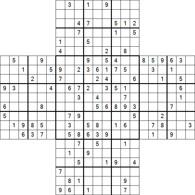 Cross Sudoku - Difícil