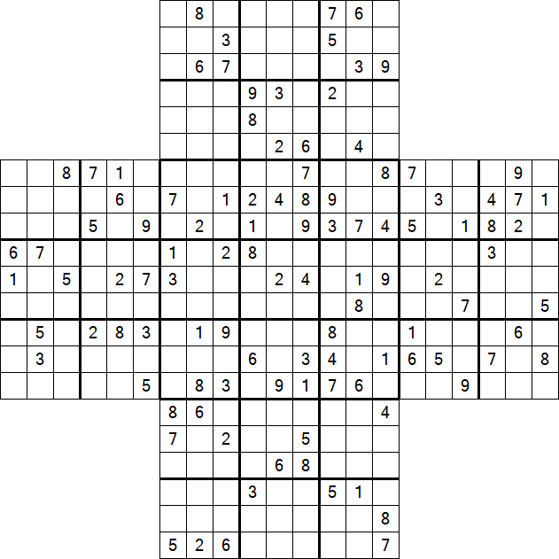 Cross Sudoku - Difícil