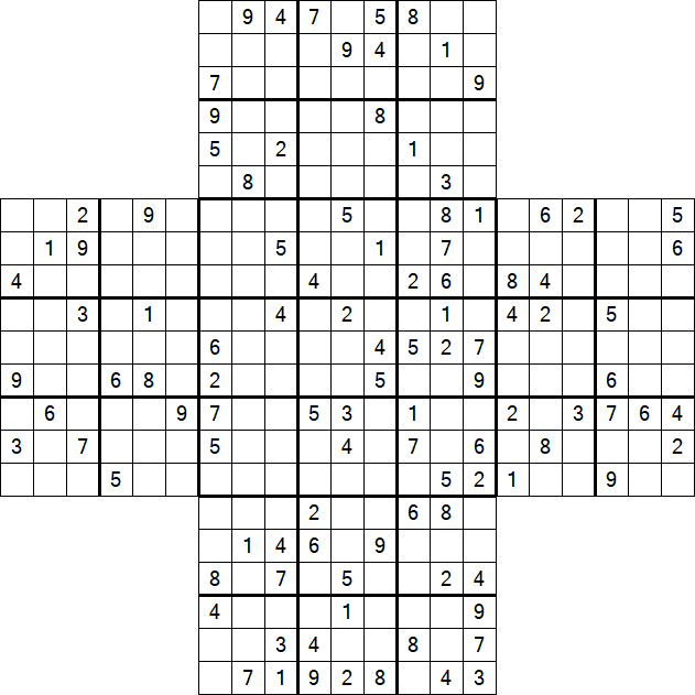 Cross Sudoku - Difícil
