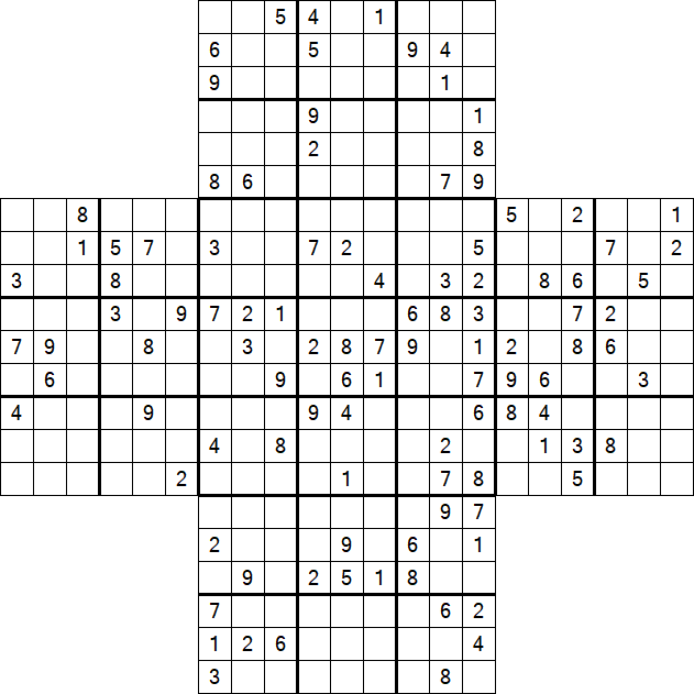 Cross Sudoku - Difícil