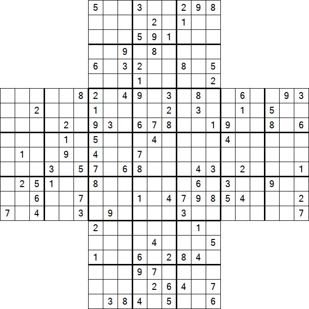 Cross Sudoku - Schwierig