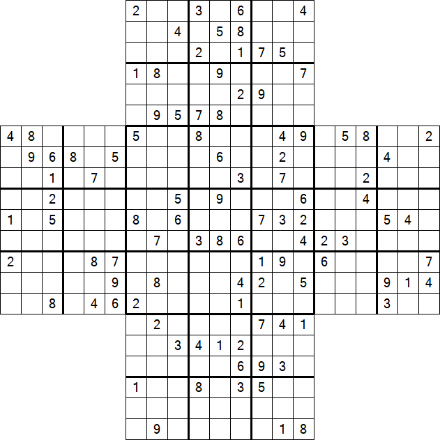 Cross Sudoku - Hard