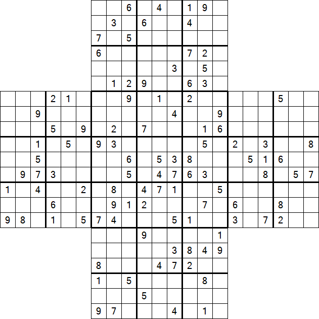 Cross Sudoku - Hard