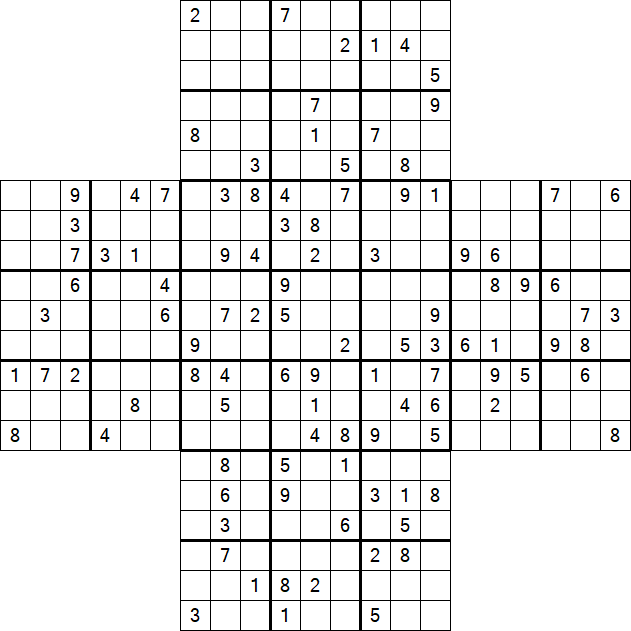 Cross Sudoku - Hard
