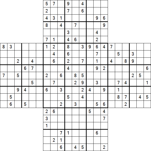 Cross Sudoku - Hard