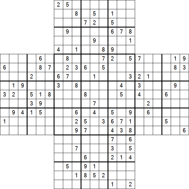 Cross Sudoku - Hard