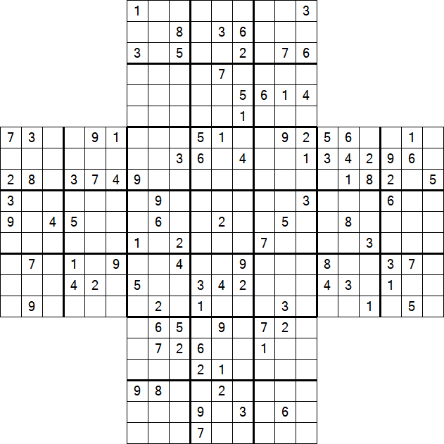 Cross Sudoku - Hard