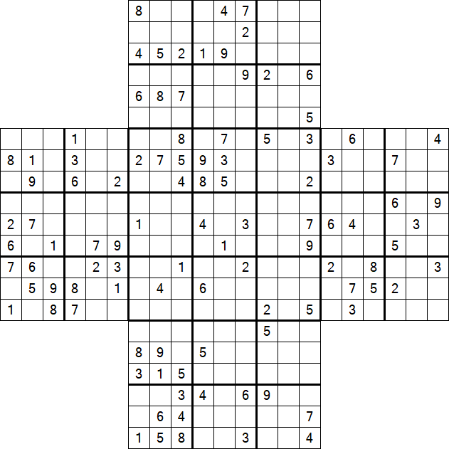Cross Sudoku - Hard