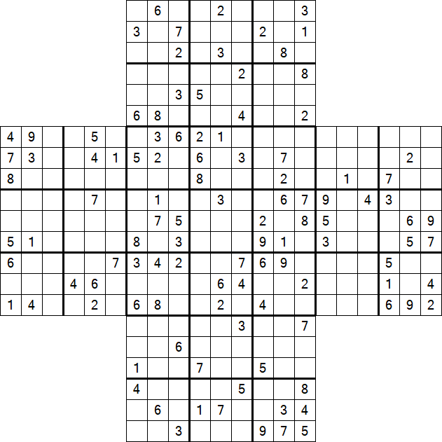 Cross Sudoku - Hard