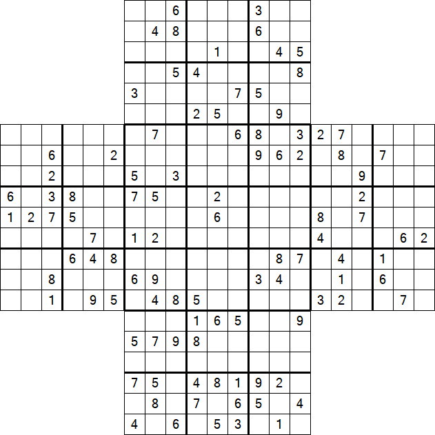 Cross Sudoku - Hard