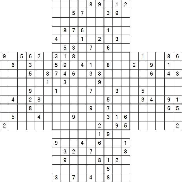 Cross Sudoku - Hard