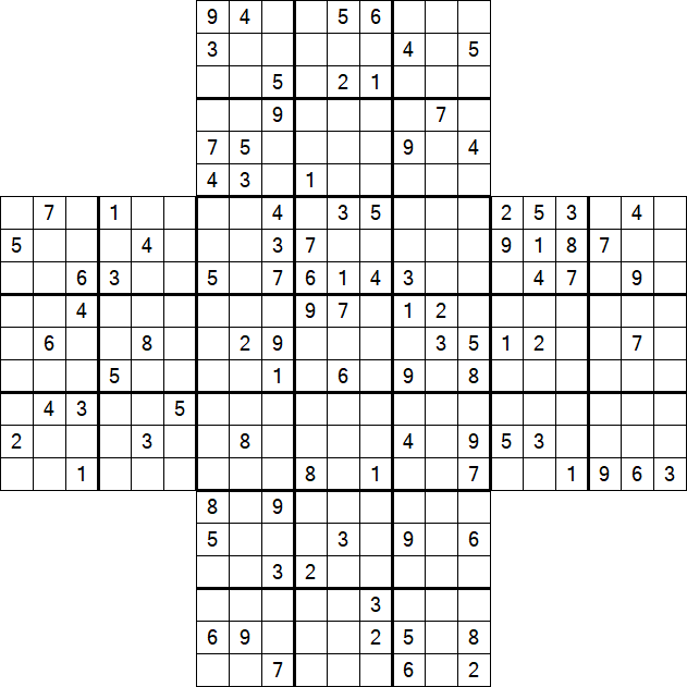 Cross Sudoku - Hard