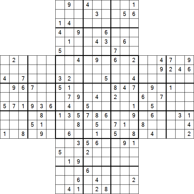 Cross Sudoku - Hard