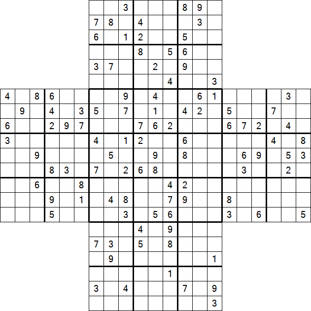 Cross Sudoku - Hard