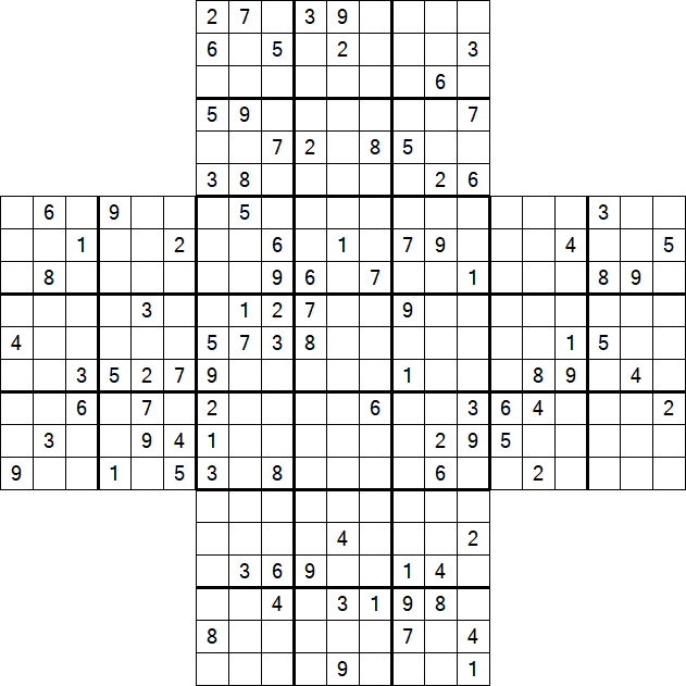 Cross Sudoku - Hard