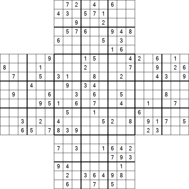 Cross Sudoku - Hard