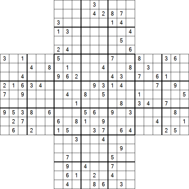 Cross Sudoku - Hard