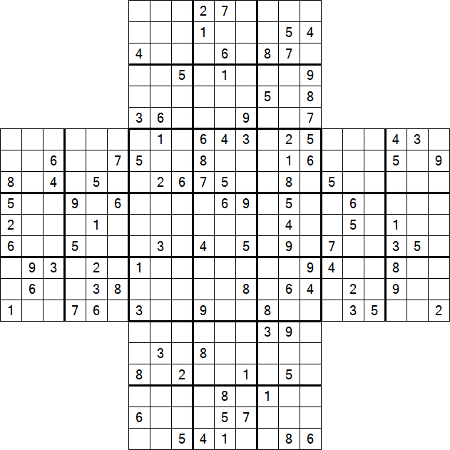 Cross Sudoku - Difícil