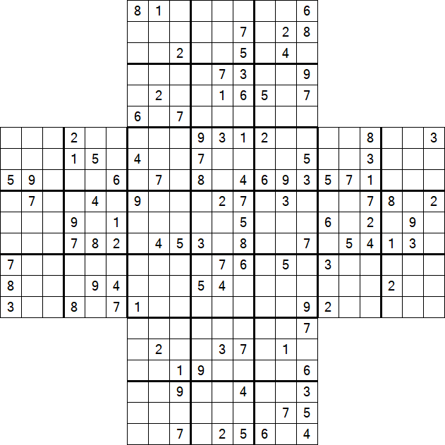 Cross Sudoku - Difícil