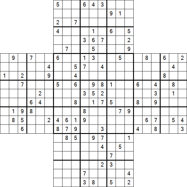 Cross Sudoku - Difícil